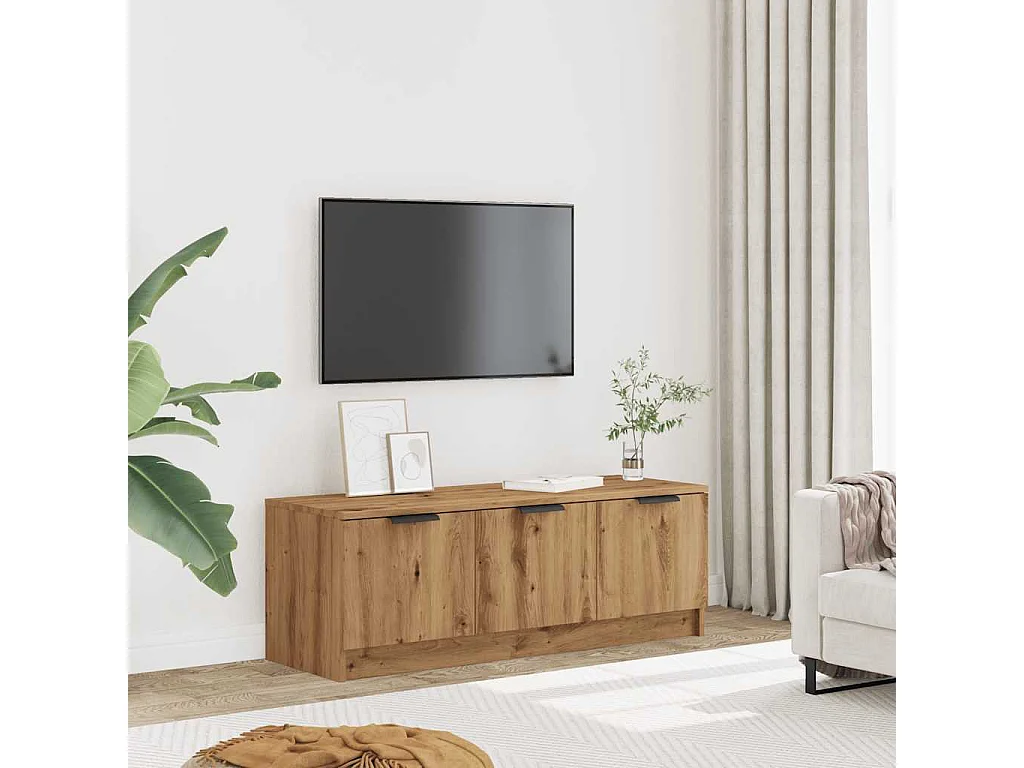 Mueble de TV | Mueble de salón madera contrachapada artisan roble 102x35x36,5 cm