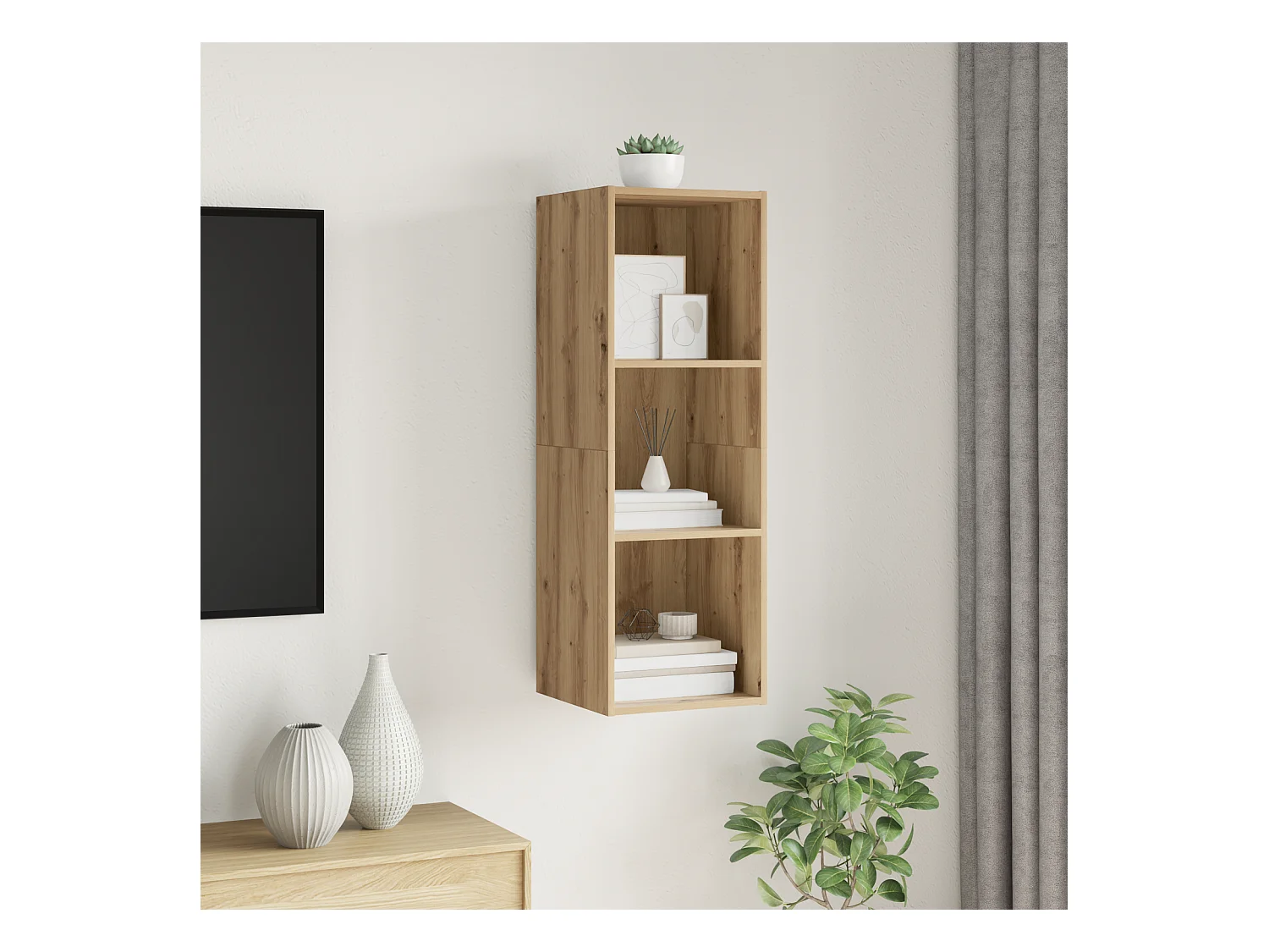 Armario de TV | Mueble TV | Mueble de salón Roble artisan 37 x 37 x 107 cm