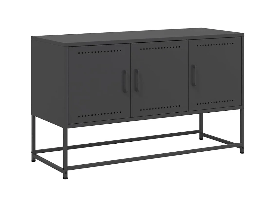 Mueble para TV  | Gabinete de TV |  Mueble de salón de acero negro 100,5x39x60,5 cm