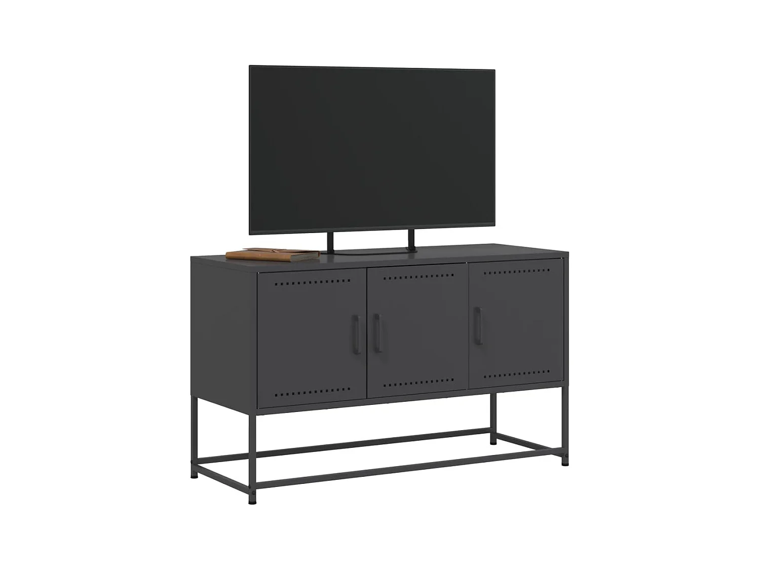 Mueble para TV  | Gabinete de TV |  Mueble de salón de acero negro 100,5x39x60,5 cm