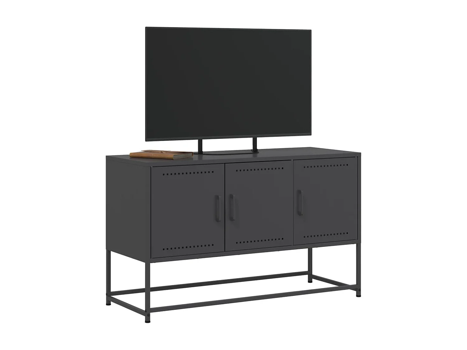 Mueble para TV  | Gabinete de TV |  Mueble de salón de acero negro 100,5x39x60,5 cm