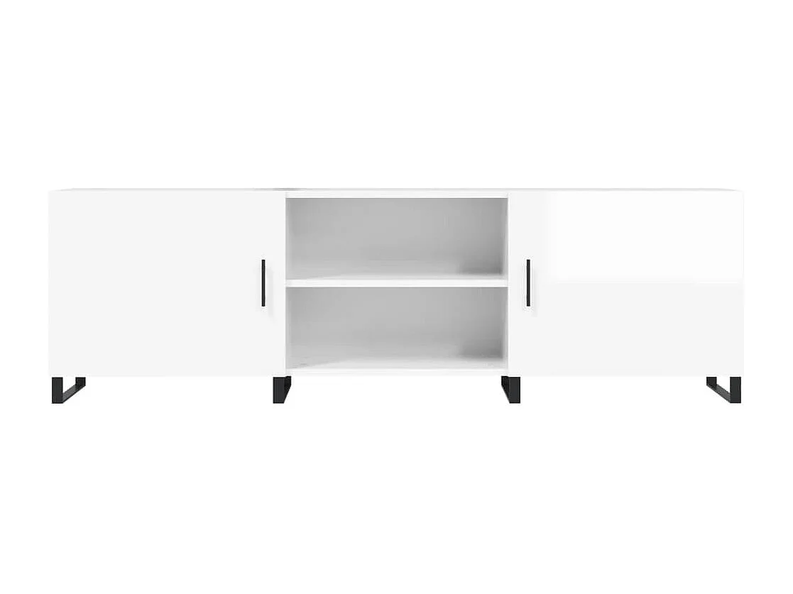 Mueble de TV | Mueble de salón madera de ingeniería blanco brillante 150x30x50 cm