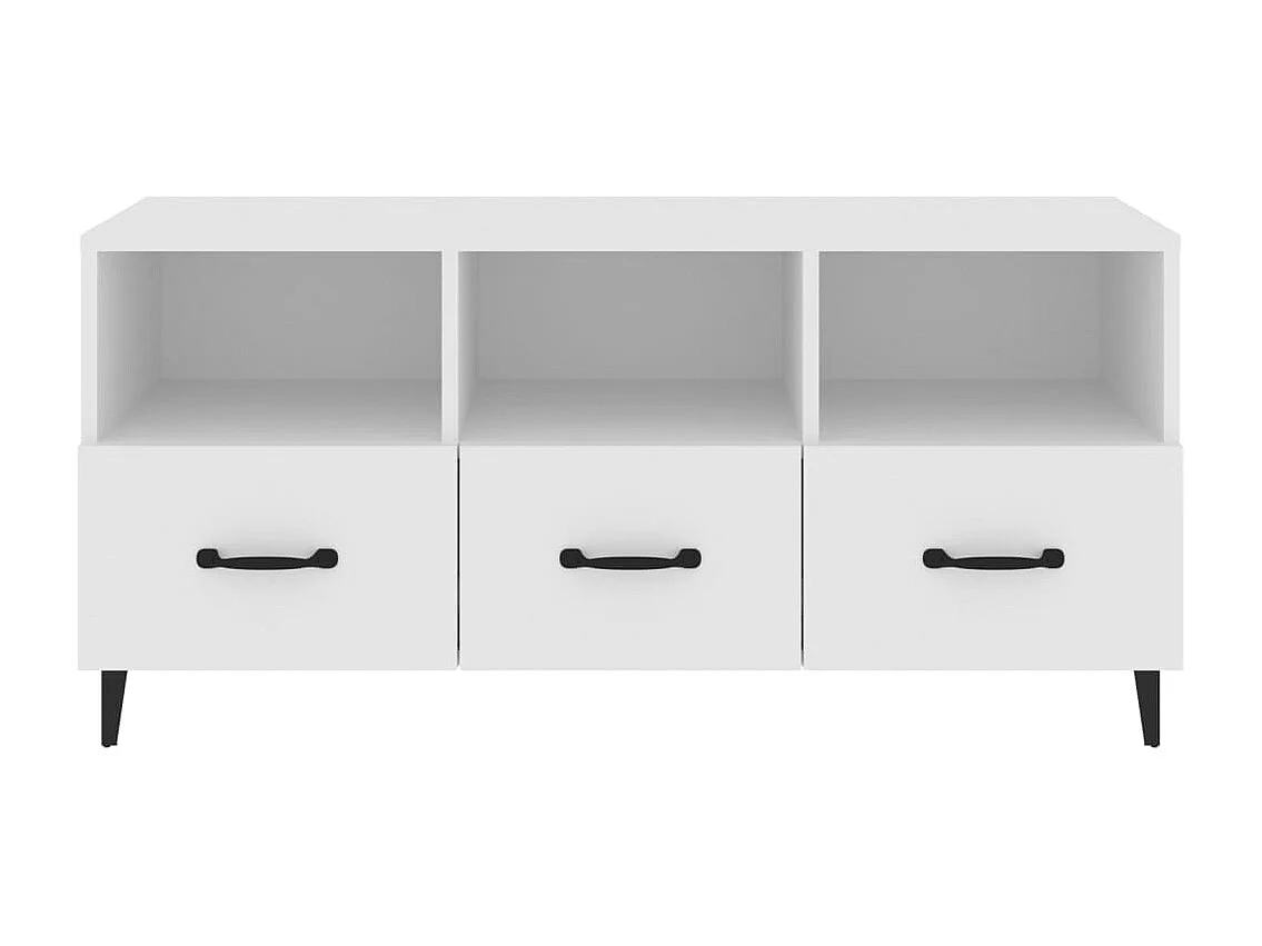 Mueble de TV | Mueble de salón madera contrachapada blanco 102x35x50 cm