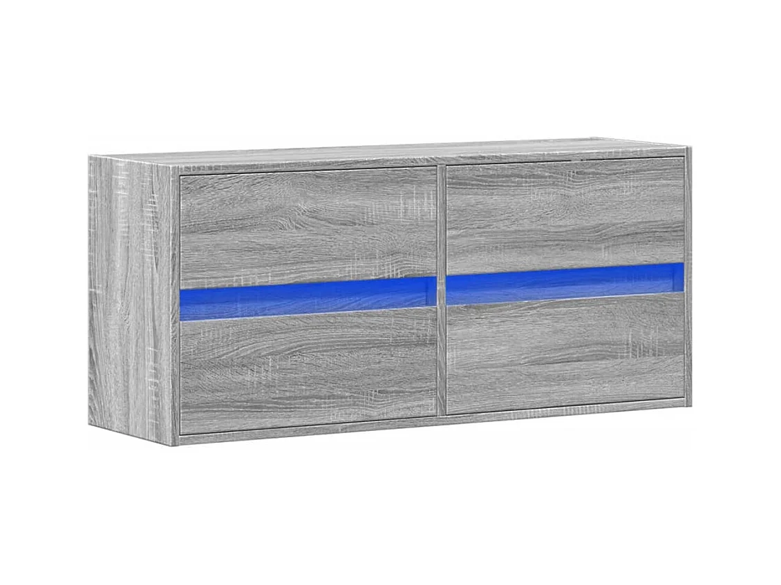 Tv-wandmeubel | TV-kast | Tv-Bank met LED-verlichting 100x31x45 cm grijs sonoma