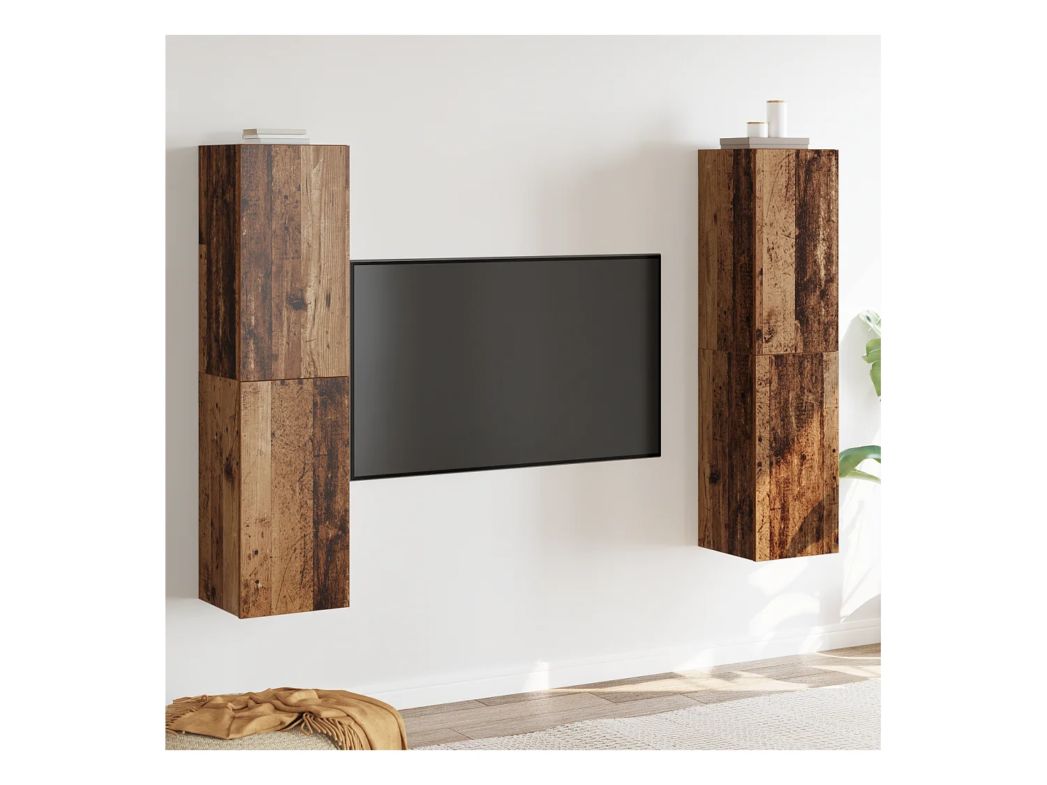 Tv-meubelset | Tv-Bank | TV-kast 4 pcs Oud hout 30.5 x 30 x 60 cm Bewerkt hout