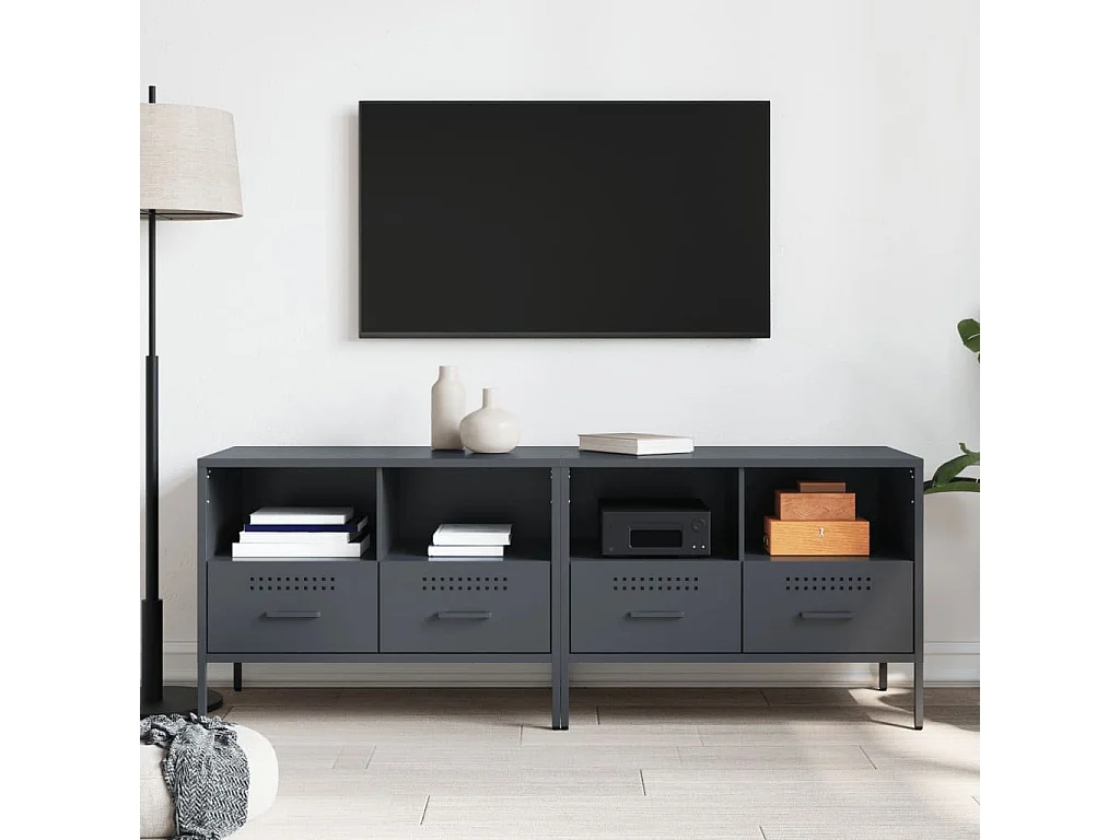 Meubles TV | Bancs TV | Armoires TV 2 pcs anthracite 68x39x50,5 cm acier