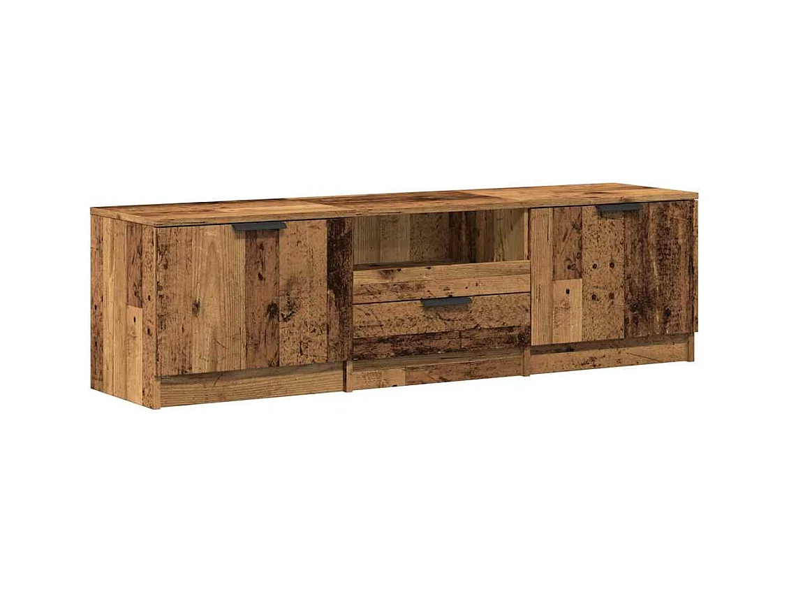 Tv-meubel | Tv-Bank | TV-kast140x35x40 cm bewerkt hout oud houtkleurig