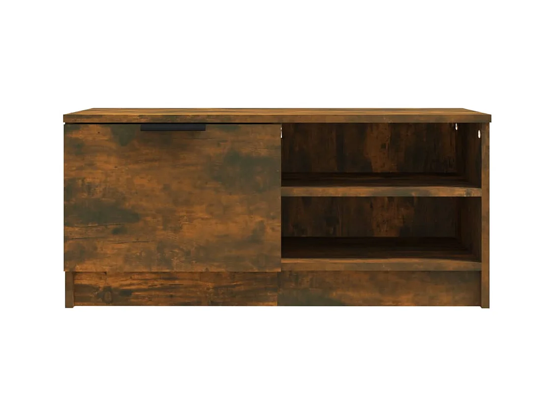 muebles para TV  | Gabinetes de TV |  Muebles de salón 2 uds contrachapado roble ahumado 80x35x36,5 cm