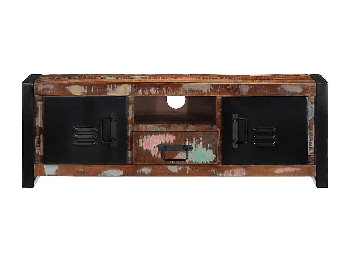 Meuble TV | Banc TV | Armoire TV 100x30x35 cm bois de récupération massif