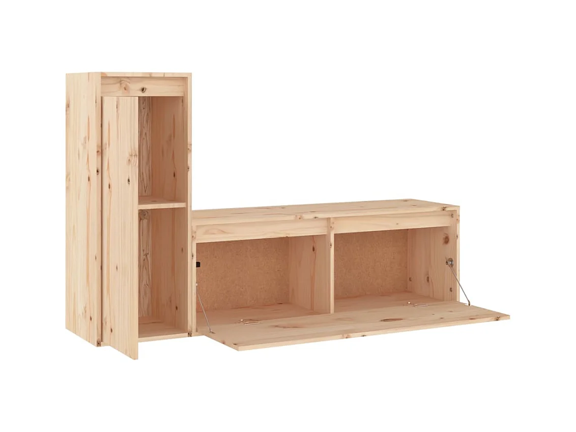 muebles para TV  | Gabinetes de TV |  Muebles de salón 2 piezas madera maciza de pino