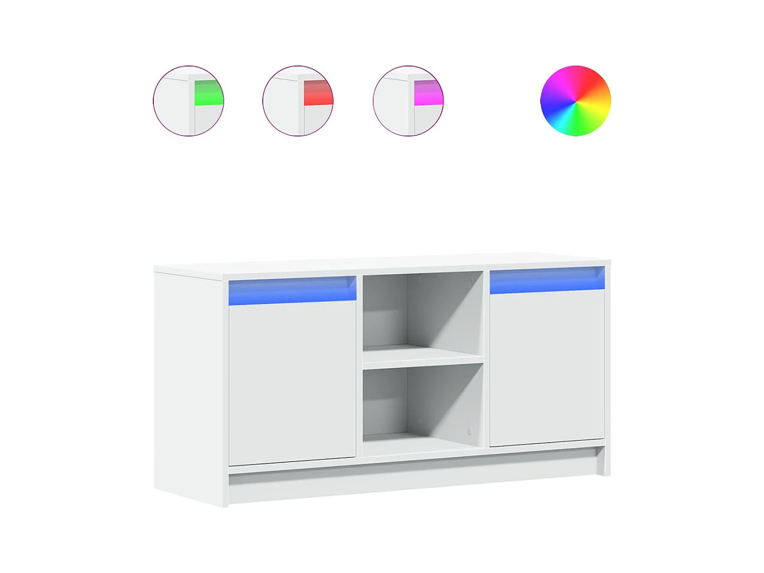 Mueble de TV | Mueble de salón con LED madera de ingeniería blanco 100x34x50 cm