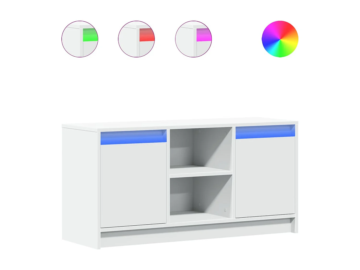 Meuble TV | Banc TV | Armoire TV avec LED blanc 100x34x50 cm bois d'ingénierie