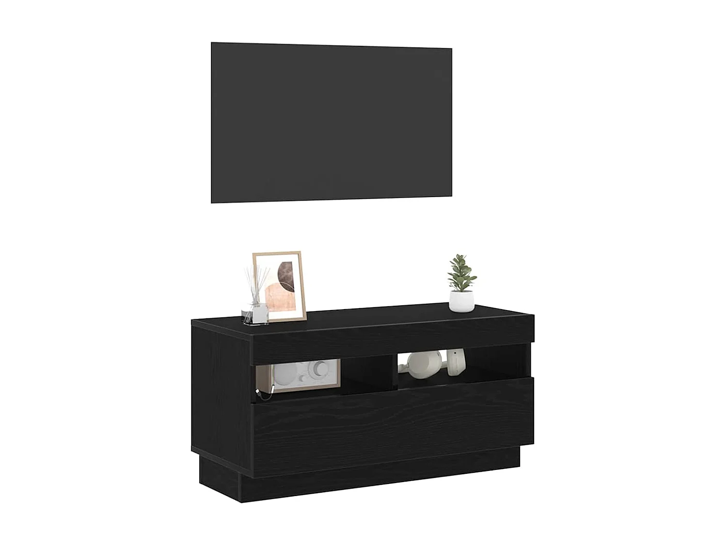 Gabinete de TV | Mueble de TV | Mueble de salón Negro 80 x 35 x 40 cm Madera contrachapada