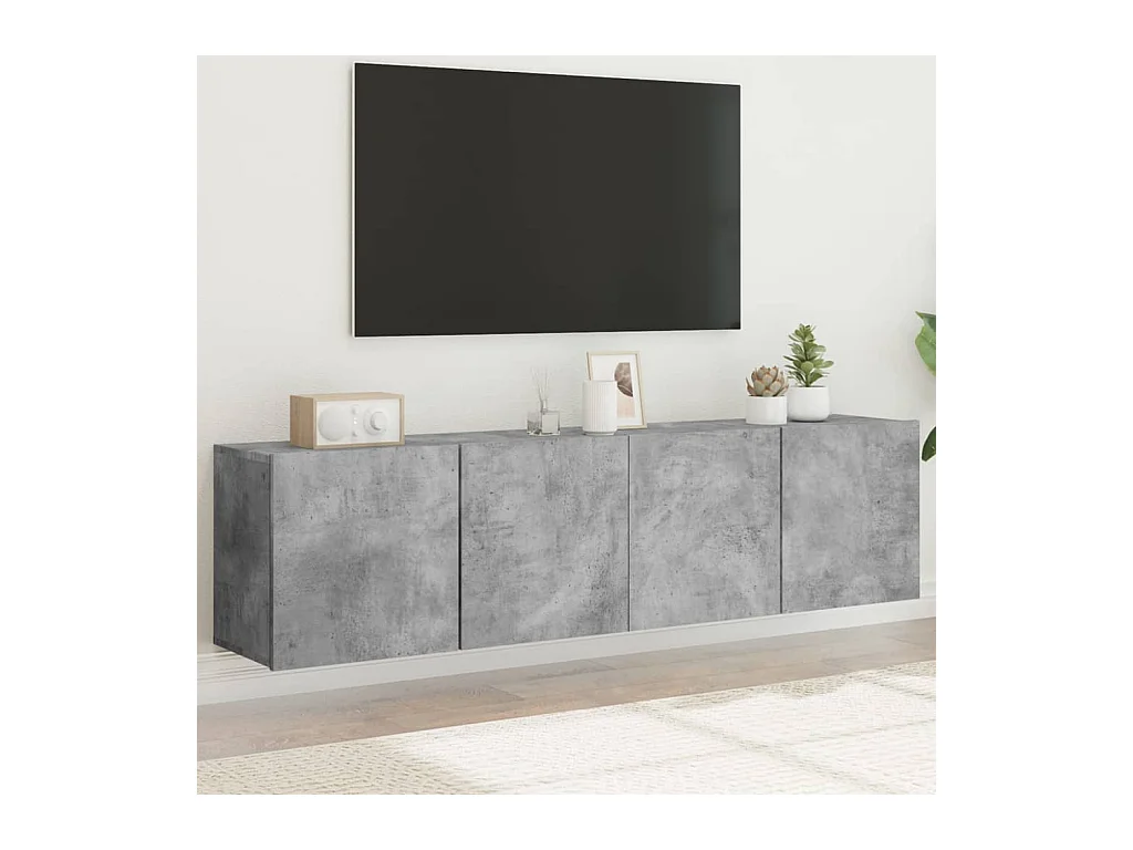 muebles para TV  | Gabinetes de TV |  Muebles de salón de pared 2 unidades gris hormigón 80x30x41 cm