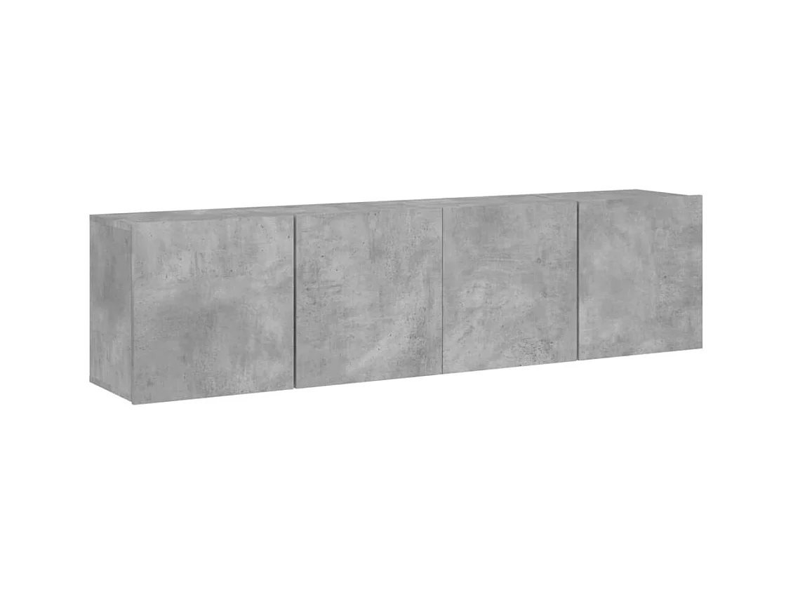 muebles para TV  | Gabinetes de TV |  Muebles de salón de pared 2 unidades gris hormigón 80x30x41 cm