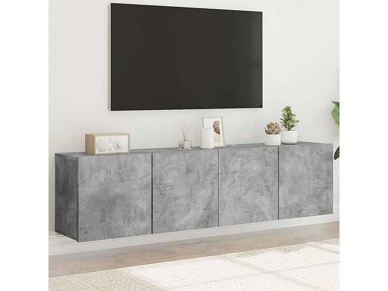 Meubles TV | Bancs TV | Armoires TV muraux 2 pcs gris béton 80x30x41 cm