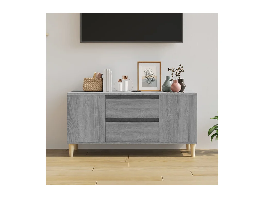 Mueble de TV | Mueble de salón madera contrachapada gris Sonoma 102x44,5x50 cm