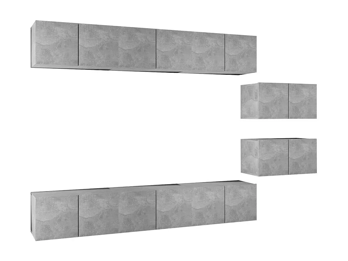 Set muebles de salón TV | Gabinetes de TV |  Muebles de TV 8 pzas madera ingeniería gris hormigón