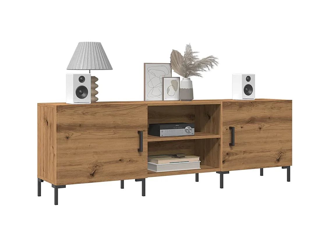Tv-meubel | Tv-Bank | TV-kast150x30x50 cm bewerkt hout artisanaal eikenkleurig
