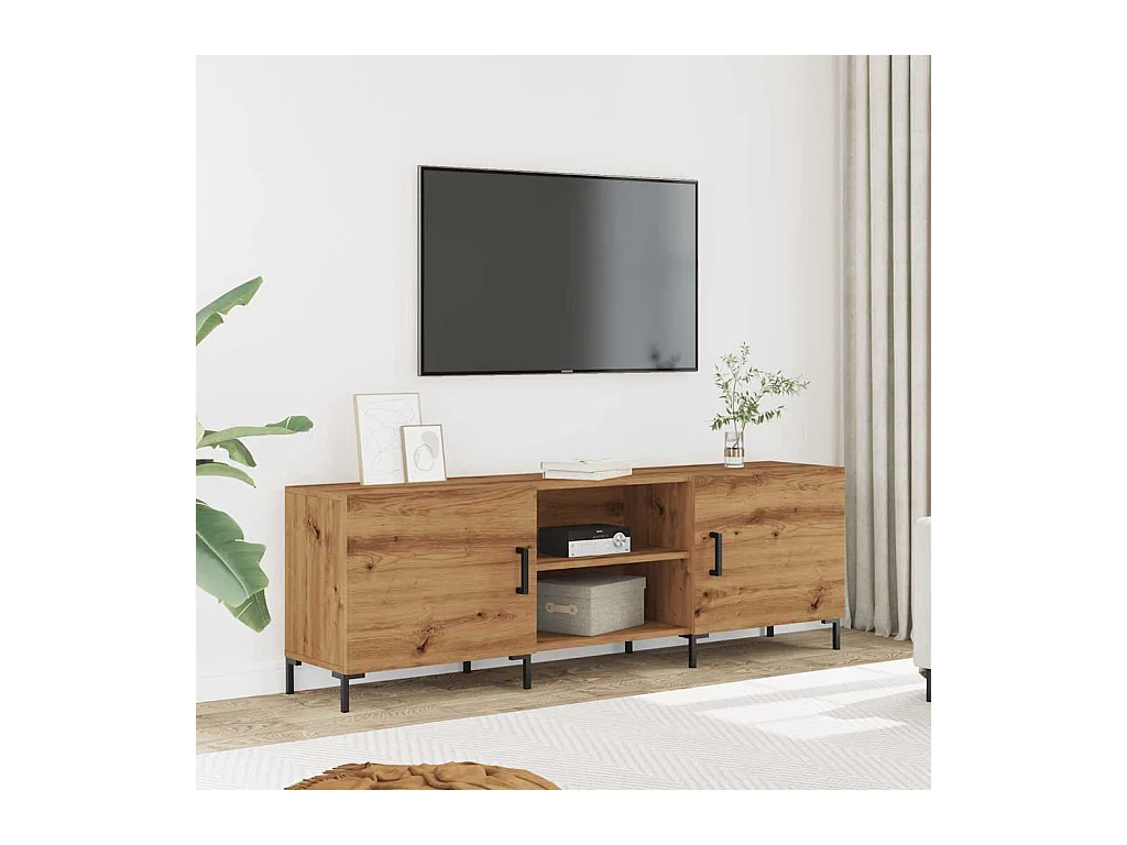 Tv-meubel | Tv-Bank | TV-kast150x30x50 cm bewerkt hout artisanaal eikenkleurig