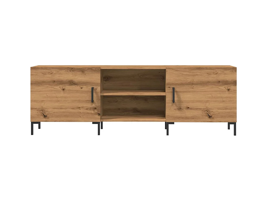 Tv-meubel | Tv-Bank | TV-kast150x30x50 cm bewerkt hout artisanaal eikenkleurig