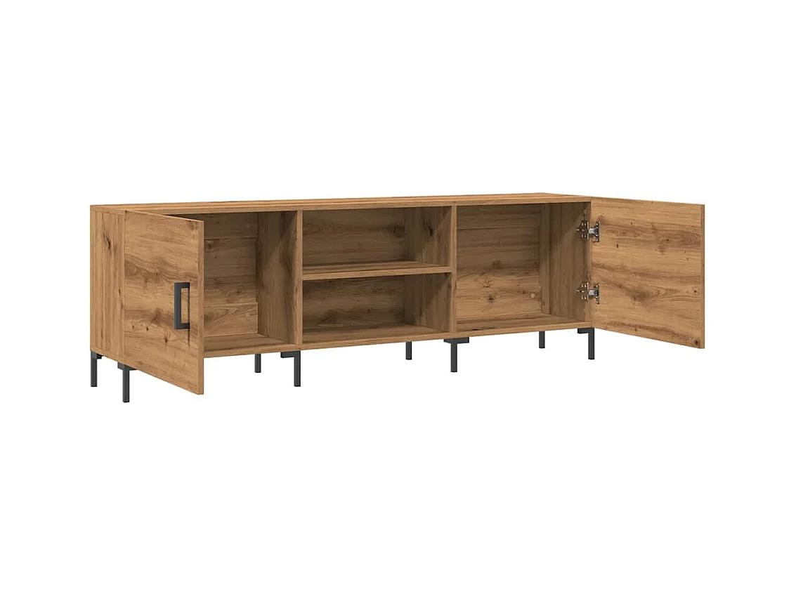 Tv-meubel | Tv-Bank | TV-kast150x30x50 cm bewerkt hout artisanaal eikenkleurig