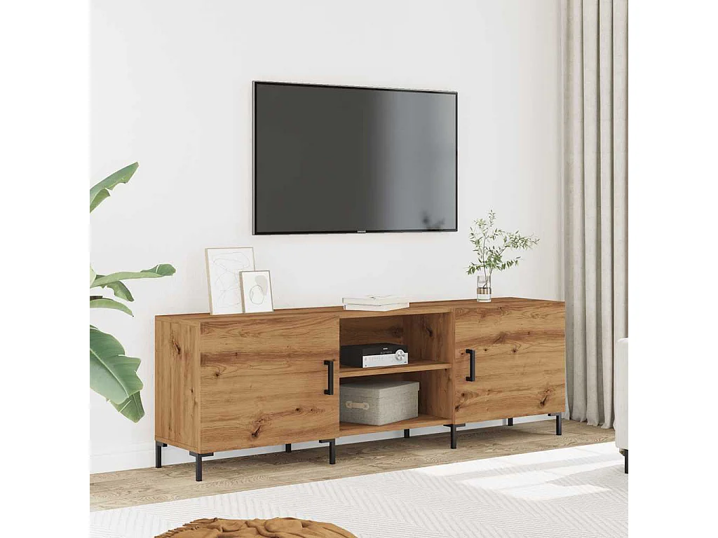 Meuble TV | Banc TV | Armoire TV chêne artisanal 150x30x50 cm bois d'ingénierie