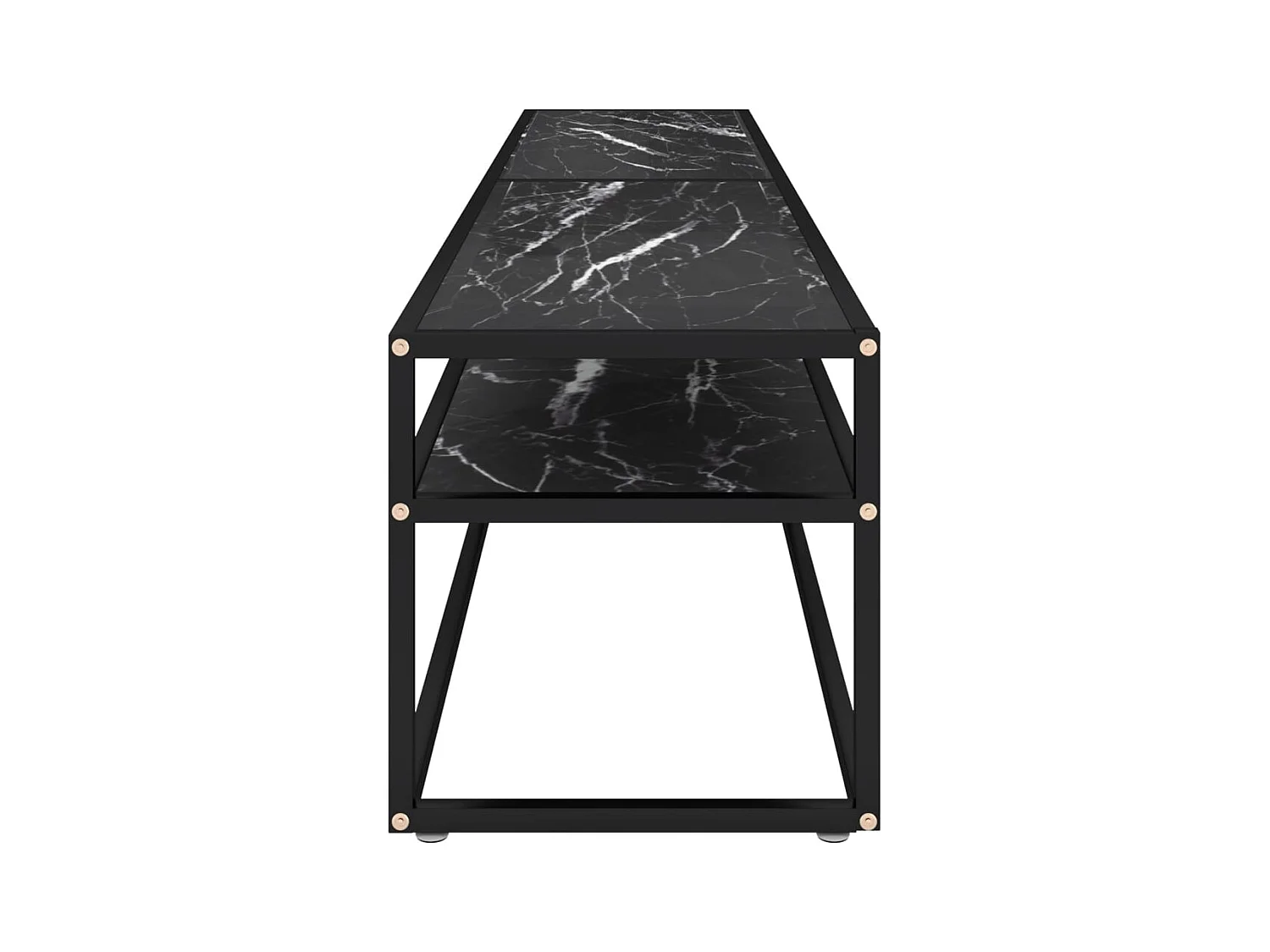 Mueble de TV | Mueble de salón vidrio templado color mármol negro 200x40x40,5 cm