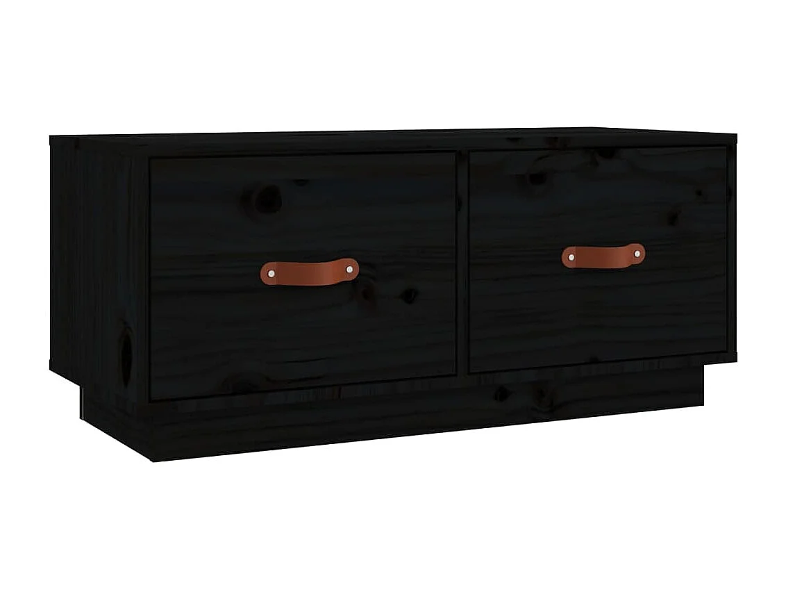 Meuble TV | Banc TV | Armoire TV Noir 80x34x35 cm Bois de pin massif