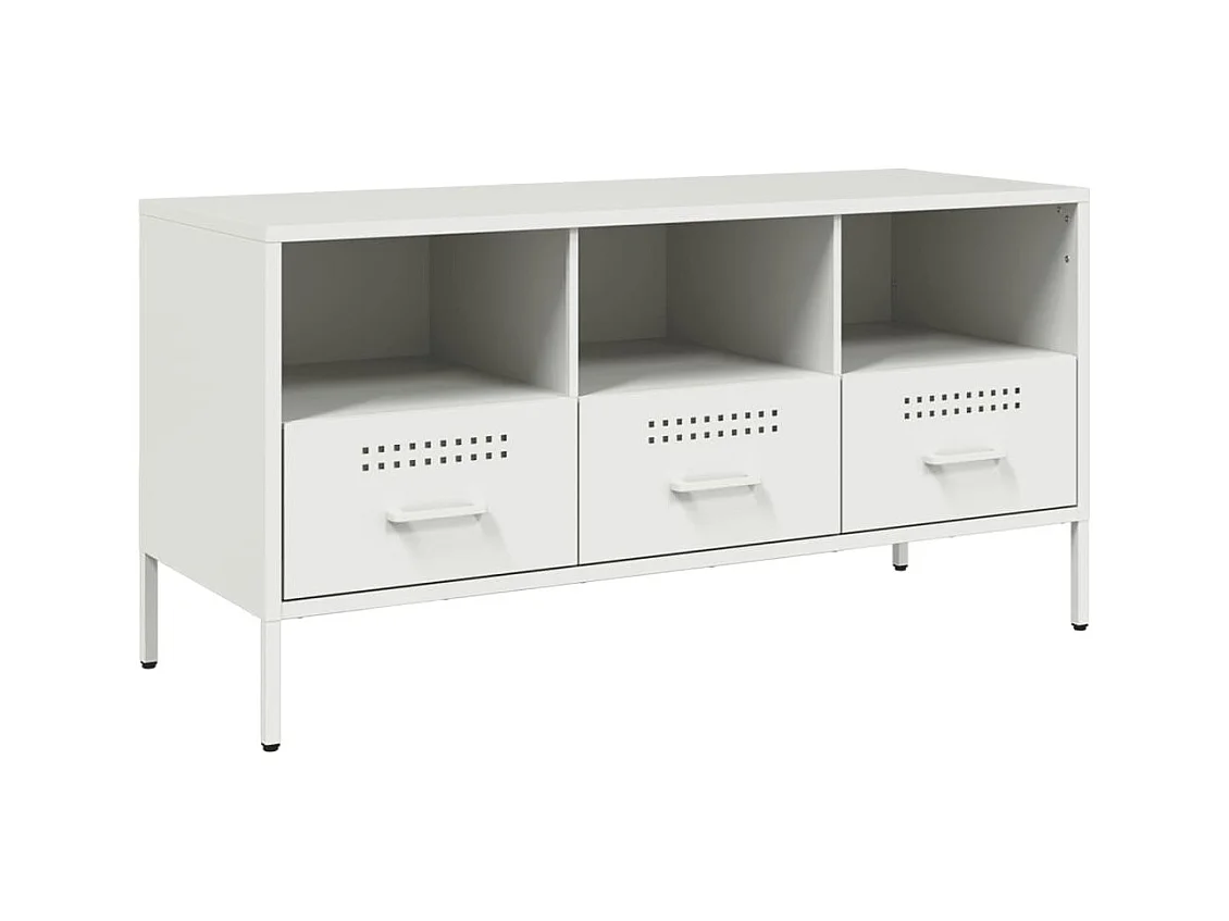 Mueble para TV  | Gabinete de TV |  Mueble de salón acero blanco 100,5x39x50,5 cm