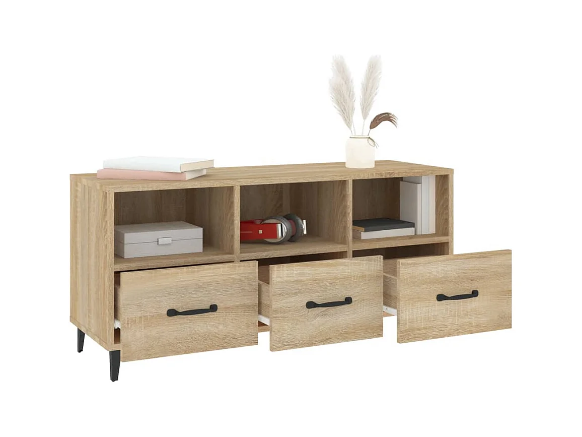 Mueble para TV  | Gabinete de TV |  Mueble de salón madera contrachapada color roble 102x35x50 cm
