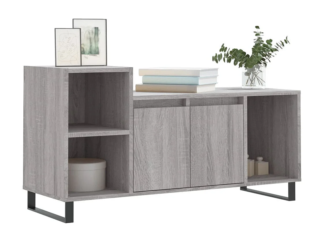 Mueble de TV | Mueble de salón madera contrachapada gris Sonoma 100x35x55 cm