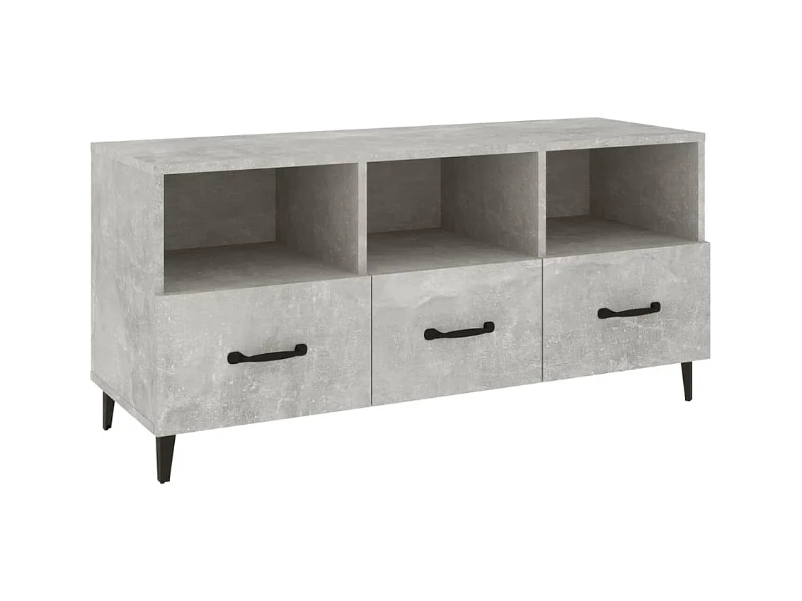 Meuble TV | Banc TV | Armoire TV Gris béton 102x35x50 cm Bois d'ingénierie