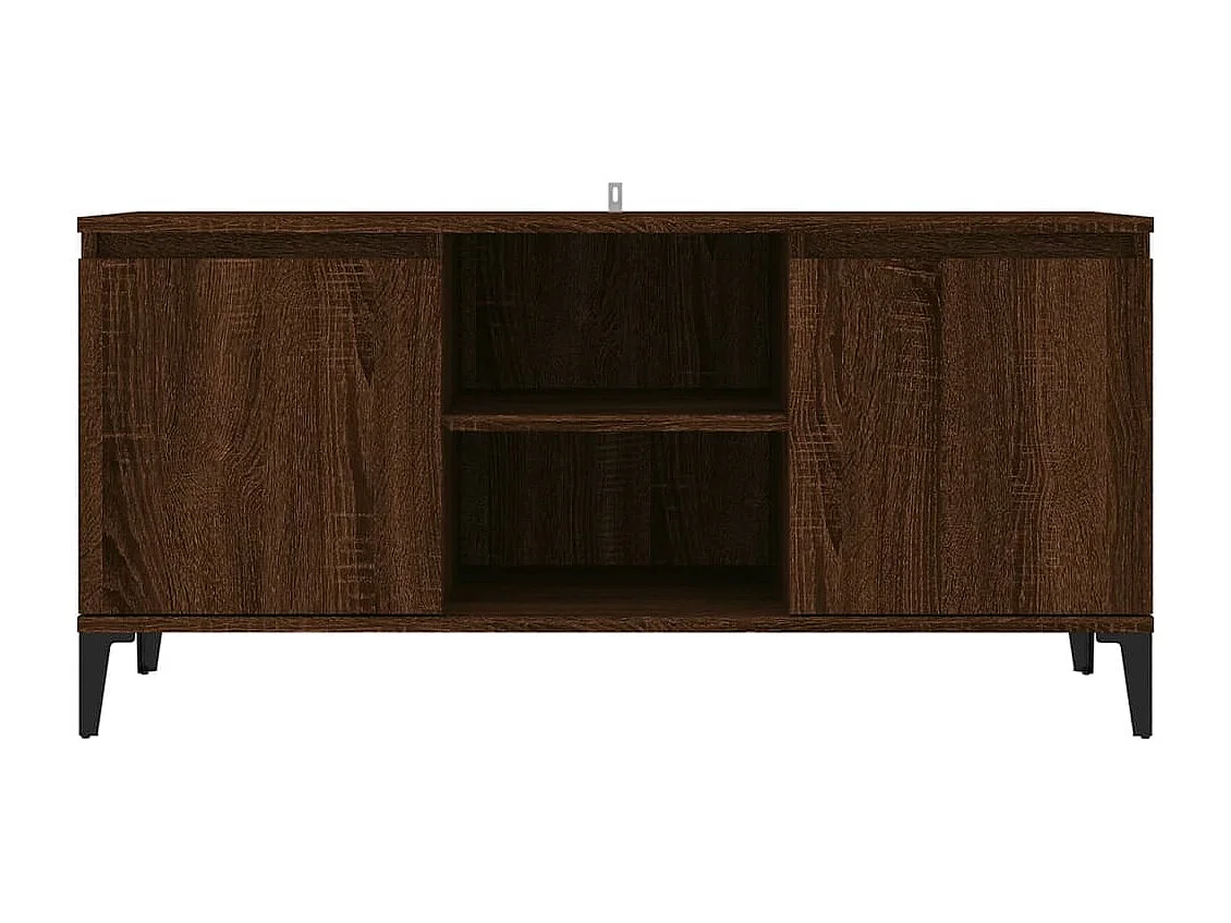 Mueble de TV | Mueble de salón con patas de metal marrón roble 103,5x35x50 cm