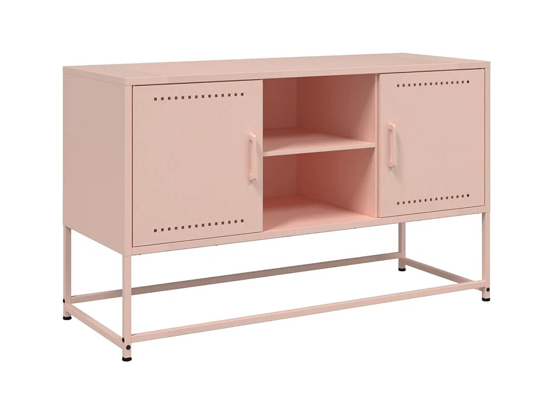Mueble para TV  | Gabinete de TV |  Mueble de salón de acero rosa 100,5x39x60,5 cm