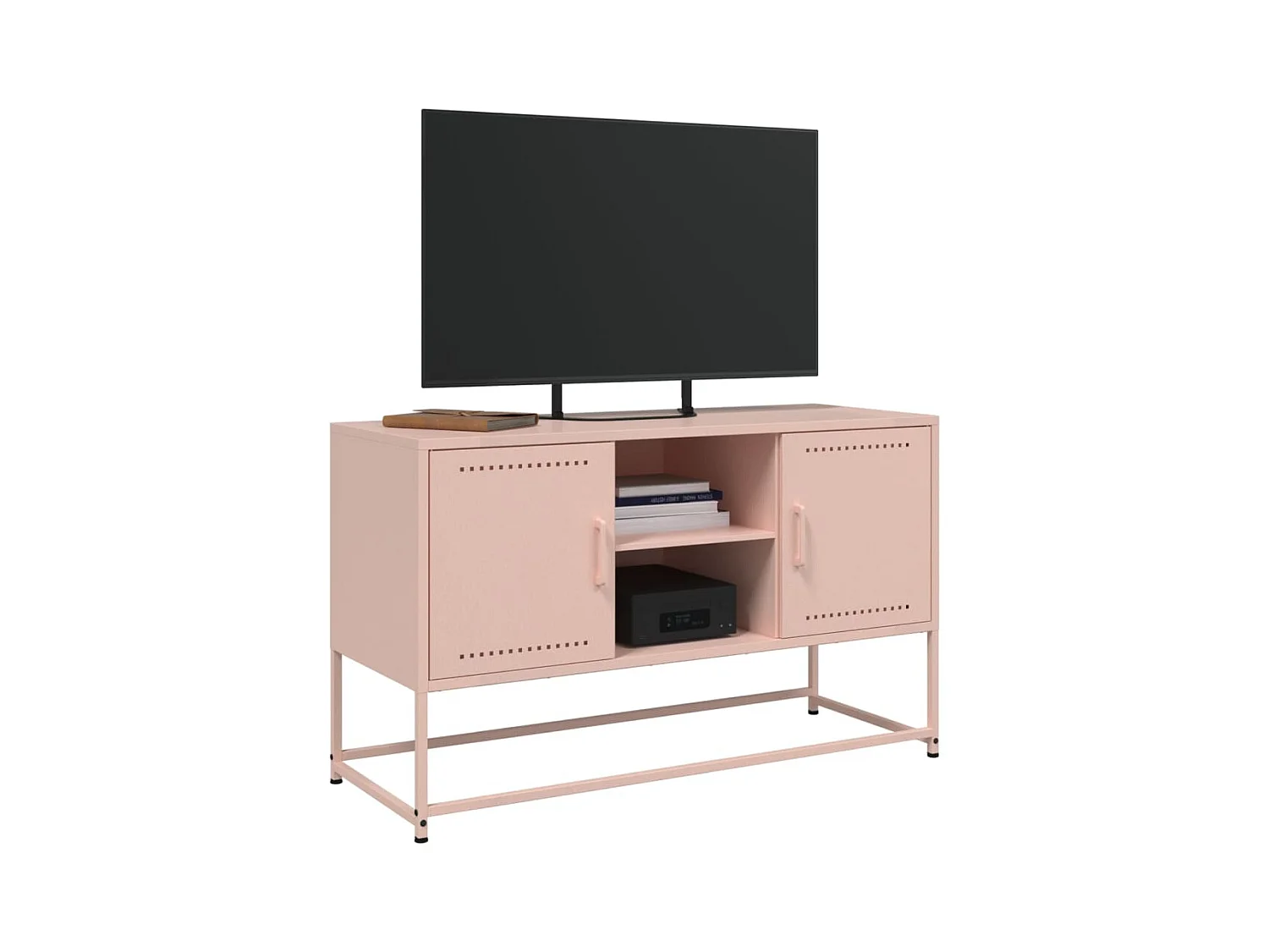 Mueble para TV  | Gabinete de TV |  Mueble de salón de acero rosa 100,5x39x60,5 cm