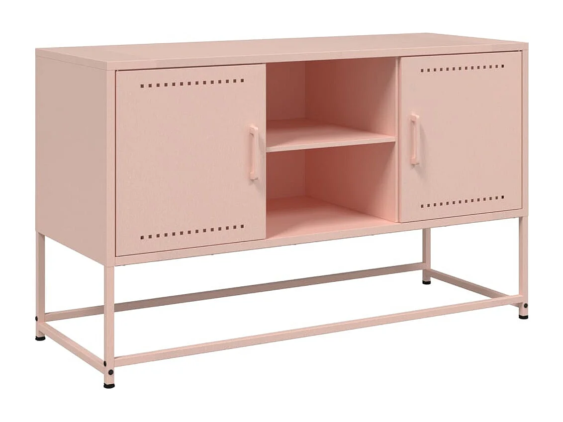 Meuble TV | Banc TV | Armoire TV rose 100,5x39x60,5 cm acier