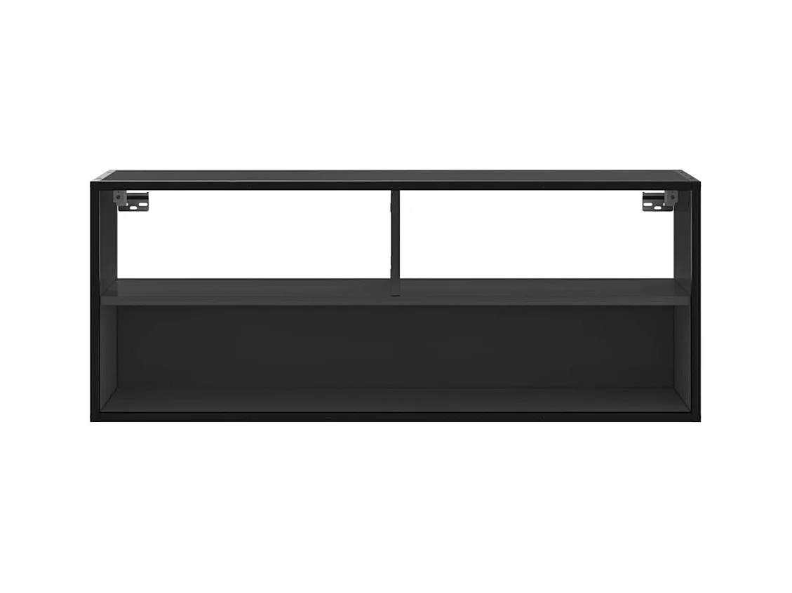 Mueble de TV | Mueble de salón madera de ingeniería y metal negro 100x31x39,5 cm