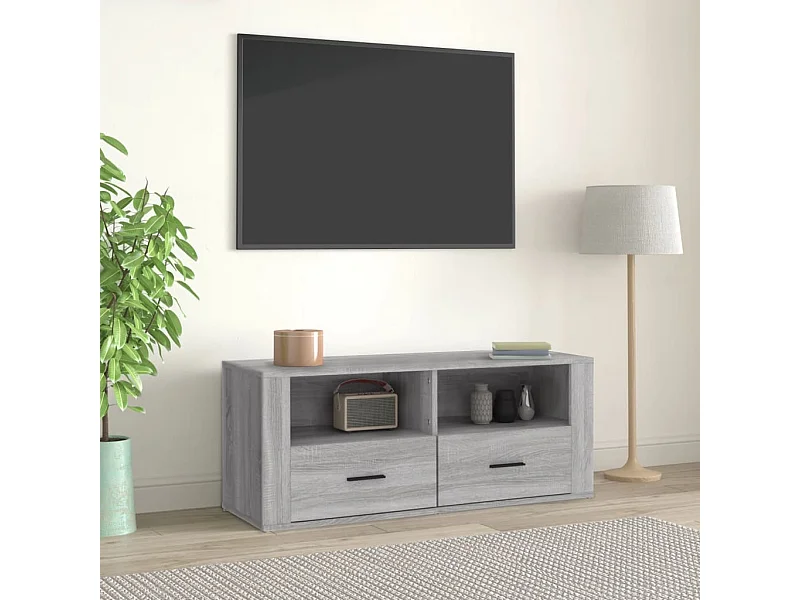 Meuble TV | Banc TV | Armoire TV Sonoma gris 100x35x40 cm Bois d'ingénierie