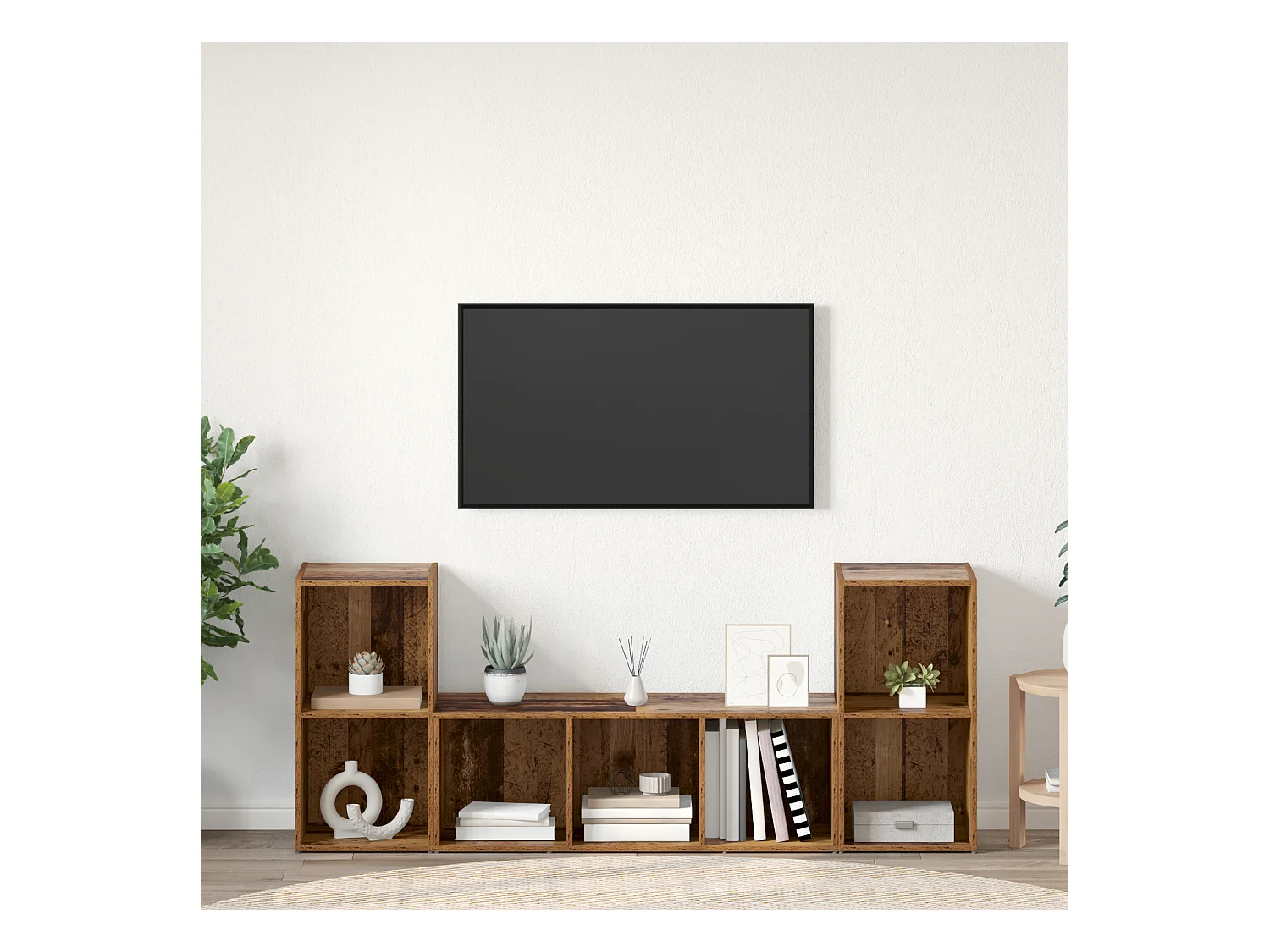 Gabinete de TV | Mueble de TV | Mueble de salón 3 pcs Marrón 107 x 35 x 37 cm