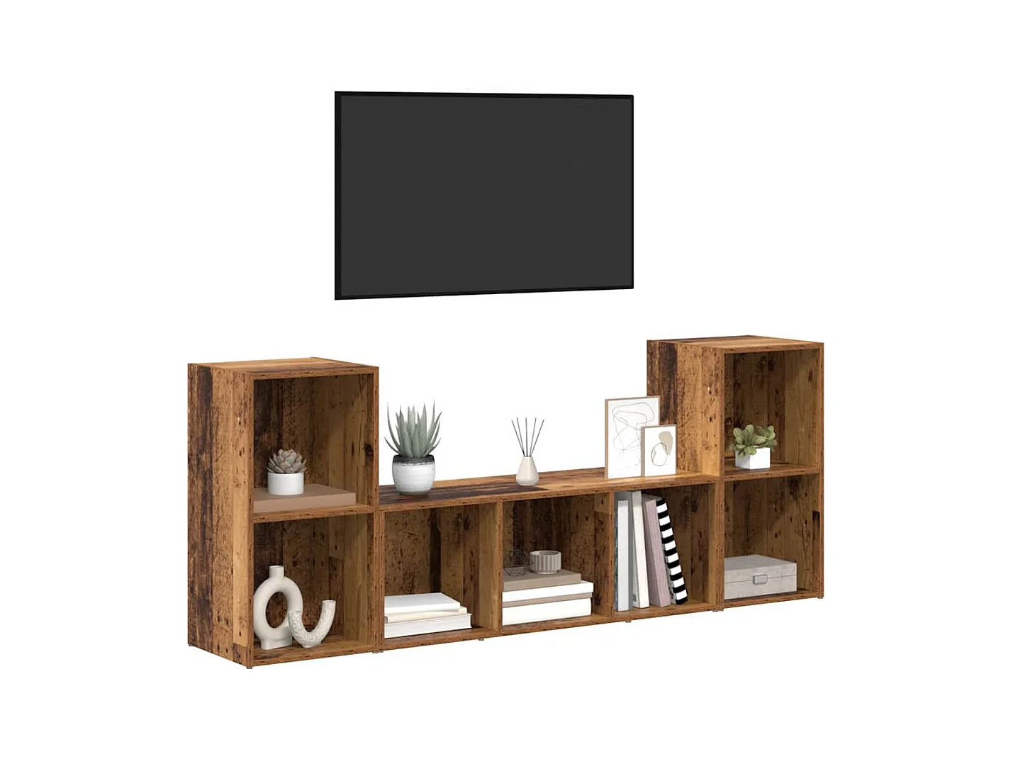 Gabinete de TV | Mueble de TV | Mueble de salón 3 pcs Marrón 107 x 35 x 37 cm