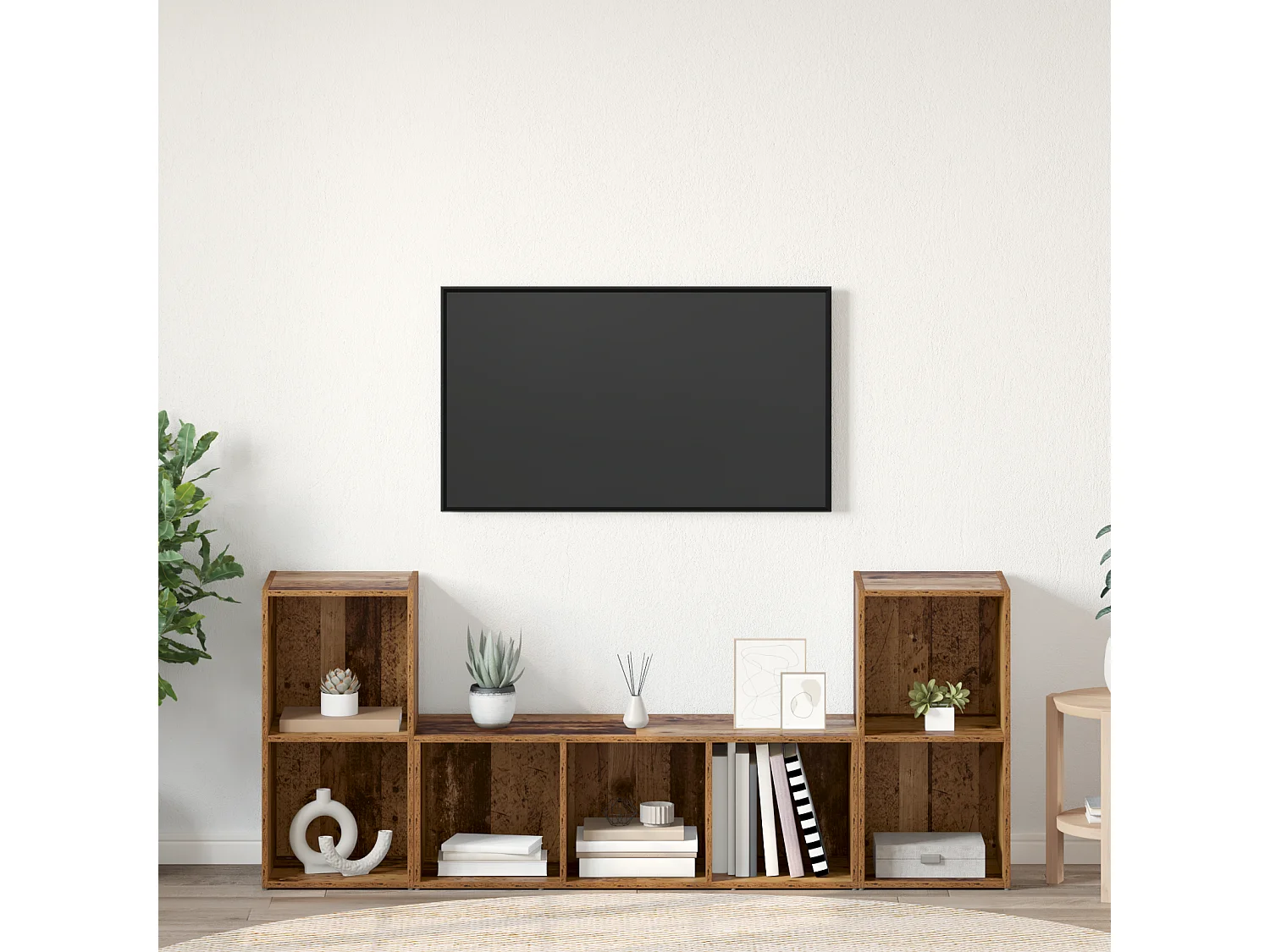 Gabinete de TV | Mueble de TV | Mueble de salón 3 pcs Marrón 107 x 35 x 37 cm