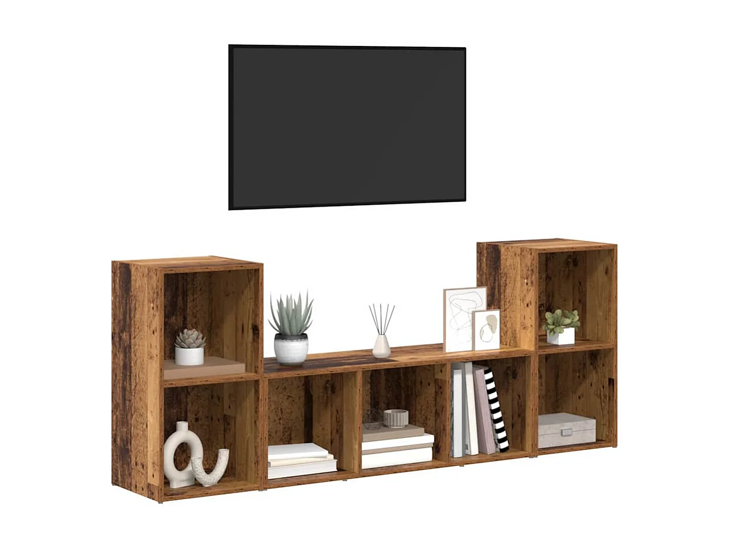 Gabinete de TV | Mueble de TV | Mueble de salón 3 pcs Marrón 107 x 35 x 37 cm