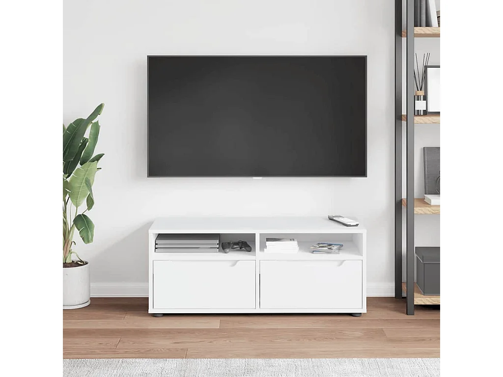 Tv-meubel | Tv-Bank | TV-kastVISNES 100x40x38 cm bewerkt hout wit