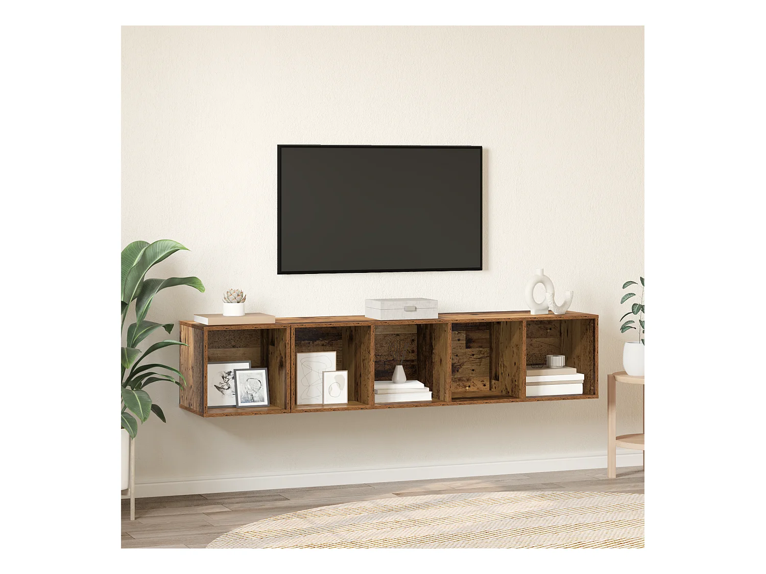 TV-kast | Tv-meubel | Tv-Bank set 2 pcs Oud hout 37 x 37 x 142.5 cm Bewerkt hout