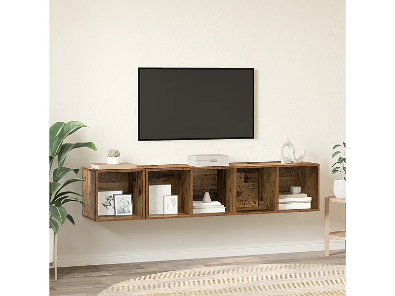 Ensemble de meubles TV | Bancs TV | Armoires TV 2 pcs Vieux bois 37 x 37 x 142.5 cm