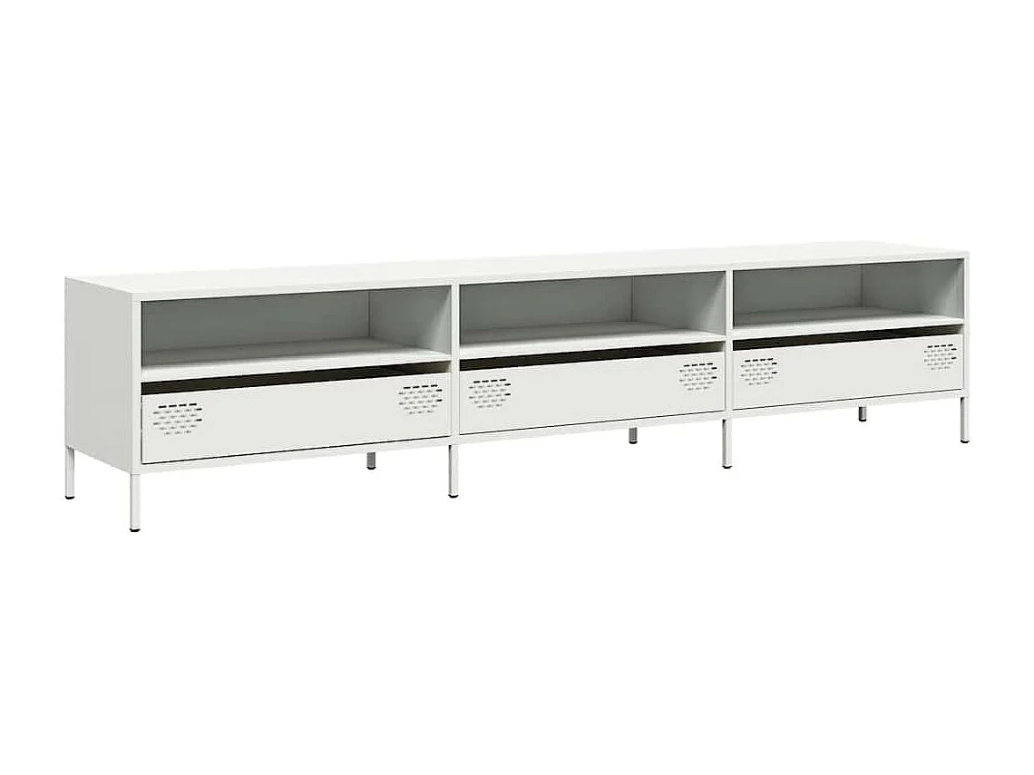 Tv-meubel | Tv-Bank | TV-kast202x39x43,5 cm koudgewalst staal wit