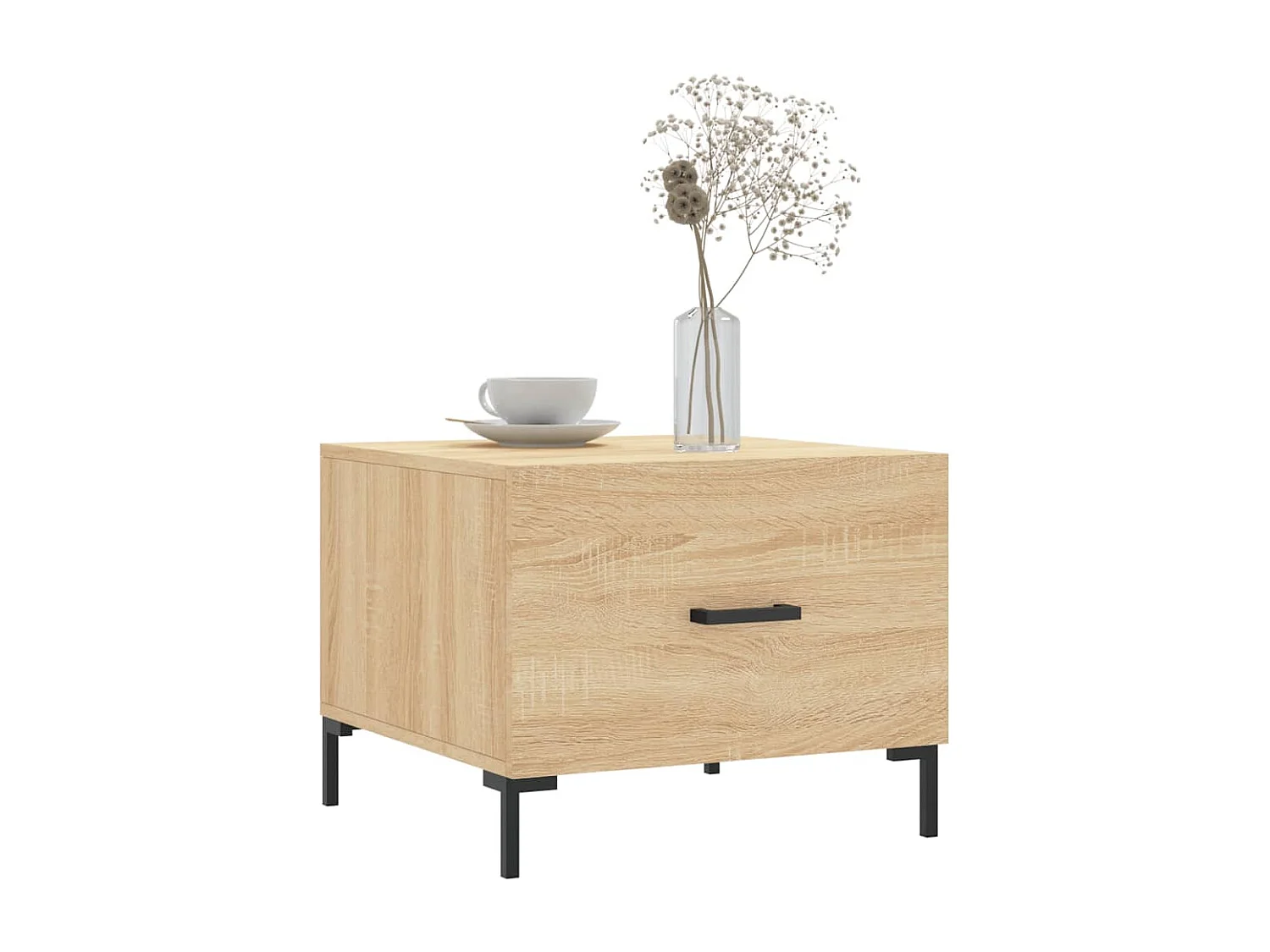 Salontafel Set van 2 | Bijzettafel | Koffietafel 2 st 50x50x40 cm bewerkt hout sonoma eikenkleurig