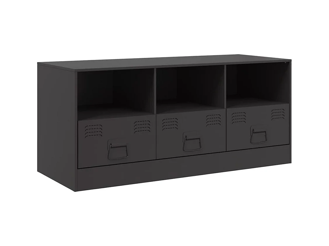 Mueble para TV  | Gabinete de TV |  Mueble de salón de acero negro 99x39x44 cm
