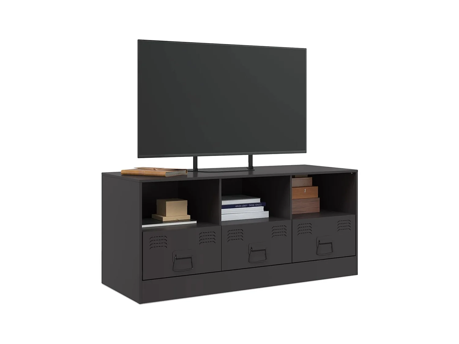 Mueble para TV  | Gabinete de TV |  Mueble de salón de acero negro 99x39x44 cm